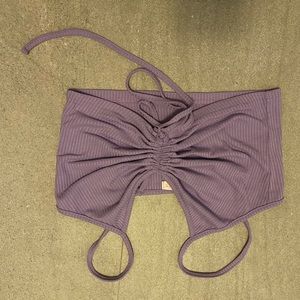 Purple cinched crop top